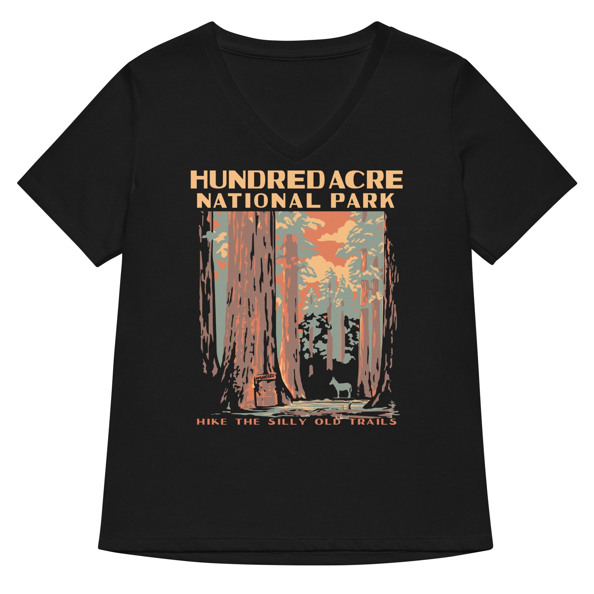 Hundred Acre National Park Women S V Neck Tee V Neck T Shirt Clean Design
