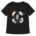 Cats In Space Women S V Neck Tee V Neck T Shirt Gift Ready