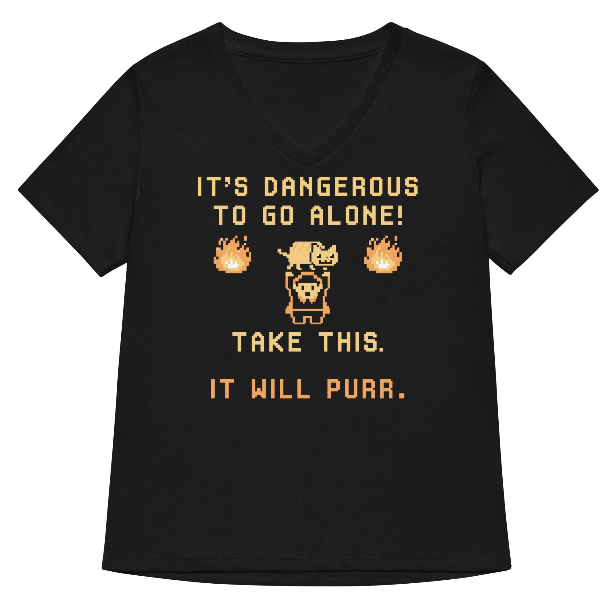 It S Dangerous To Go Alone Women V Neck Tee V Neck T Shirt Premium Print