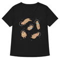 Capybaras In Space Women S V Neck Tee V Neck T Shirt Gift Ready