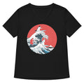 Big Wave Cats Women S V Neck Tee V Neck T Shirt Minimal Style