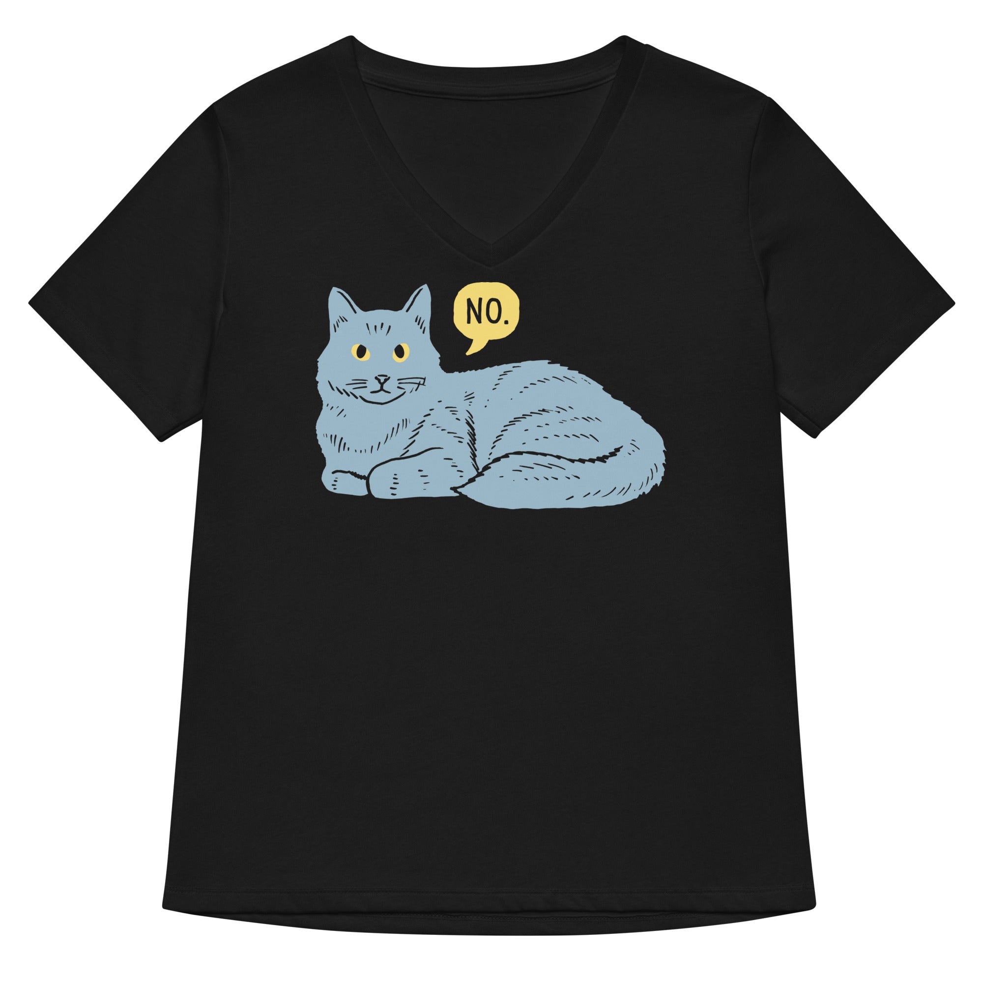 No Cat Women S V Neck Tee V Neck T Shirt Everyday Wear