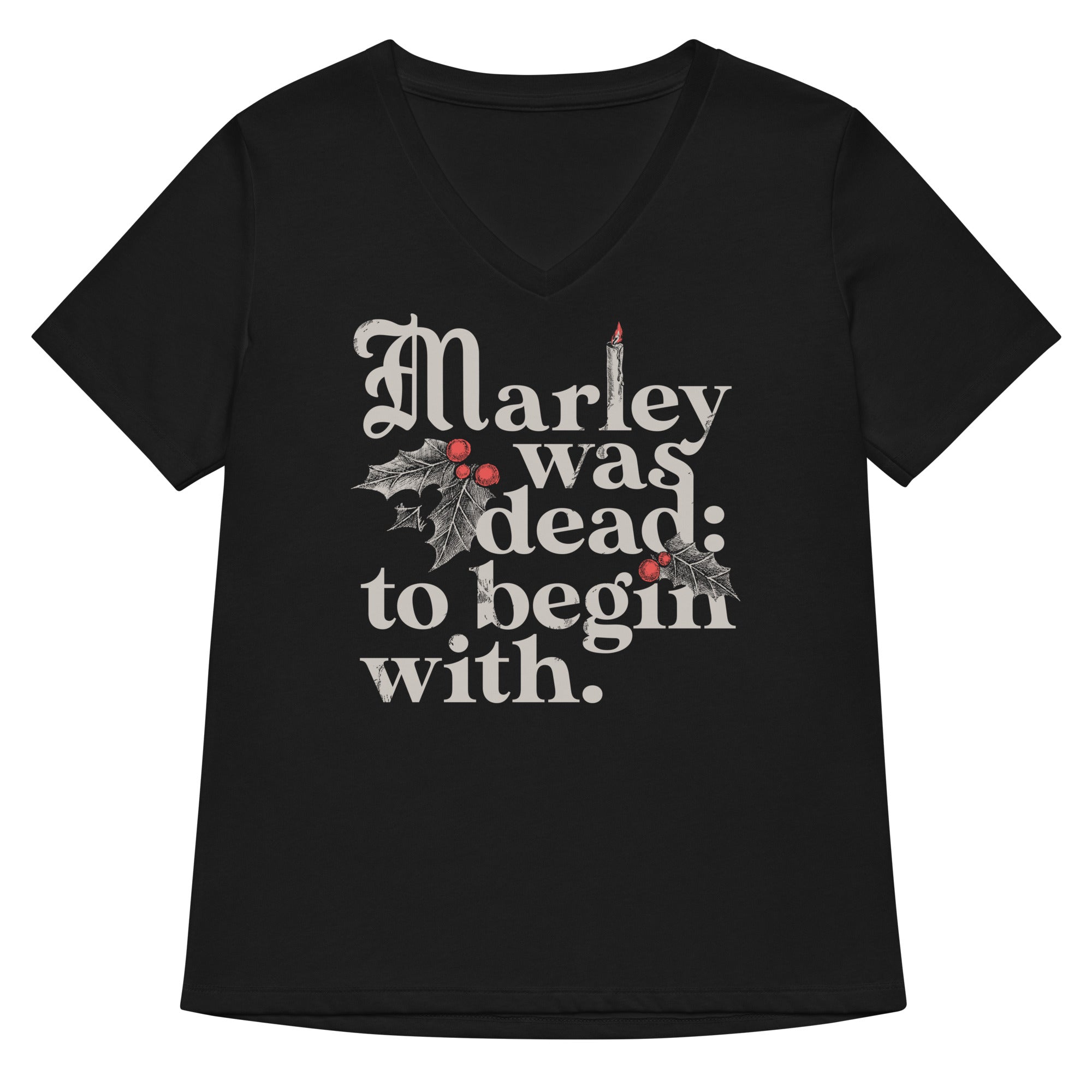 Marley Was Dead To Begin With Women S V Neck Tee V Neck T Shirt US Trend