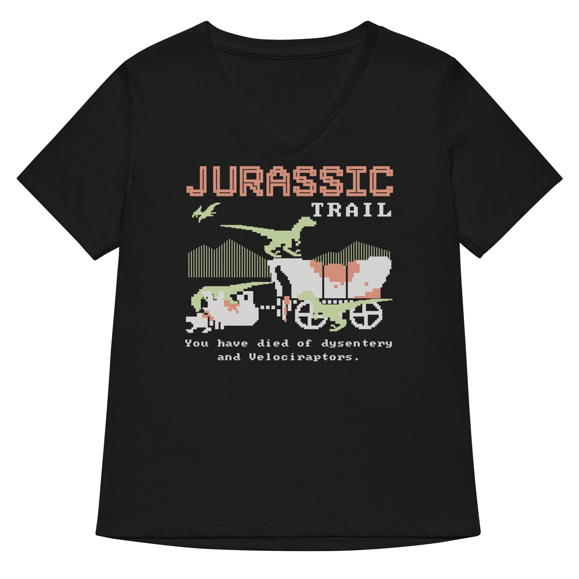 Jurassic Trail Women S V Neck Tee V Neck T Shirt Clean Design