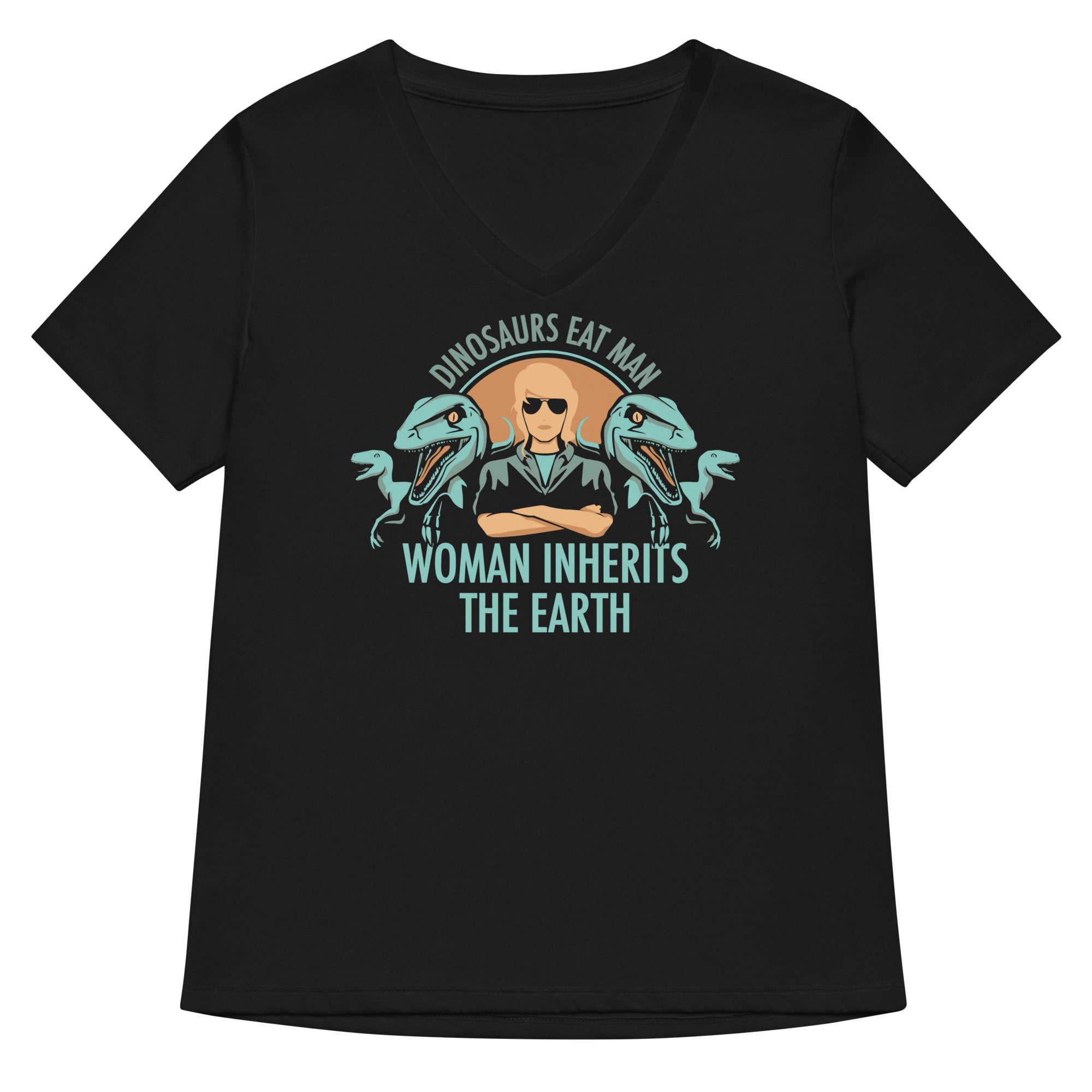 Woman Inherits The Earth Women S V Neck Tee V Neck T Shirt US Trend