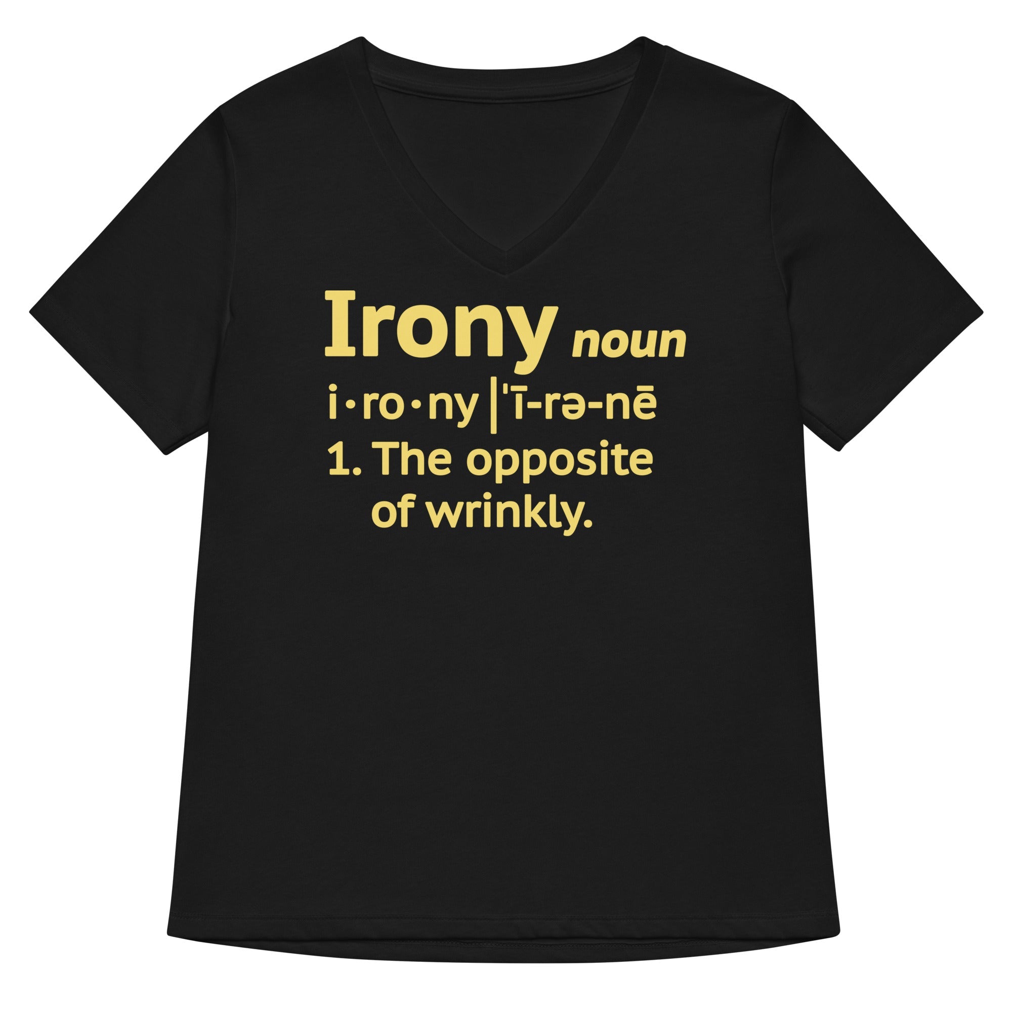 Irony Definition Women S V Neck Tee V Neck T Shirt US Trend