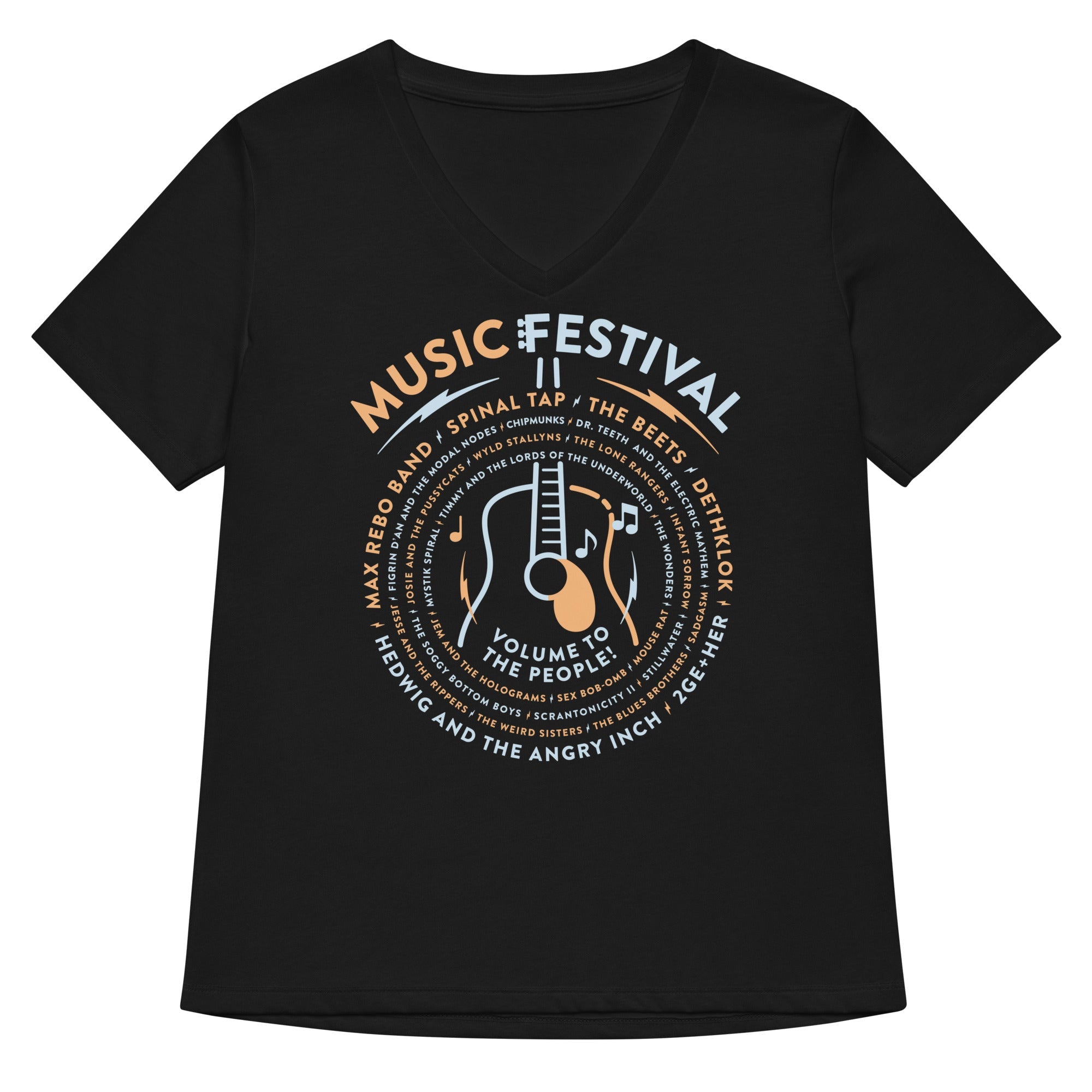 Music Festival Women S V Neck Tee V Neck T Shirt Clean Design
