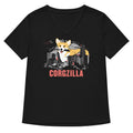 Corgzilla Women S V Neck Tee V Neck T Shirt Premium Print