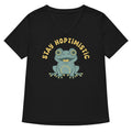 Stay Hoptimistic Women S V Neck Tee V Neck T Shirt US Trend