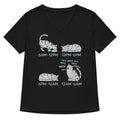 Cat Day Schedule Women S V Neck Tee V Neck T Shirt US Trend