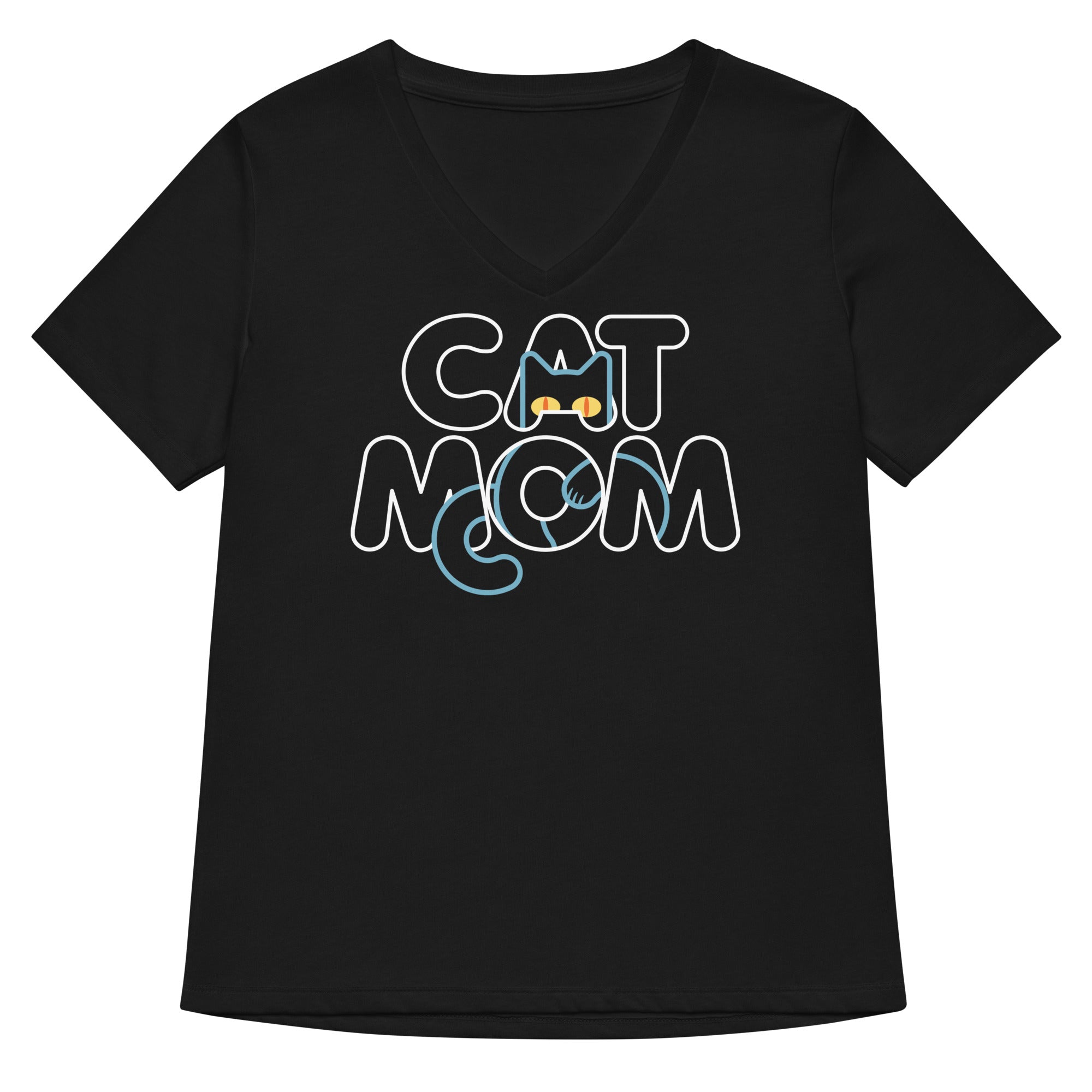 Cat Mom Women S V Neck Tee V Neck T Shirt Gift Ready