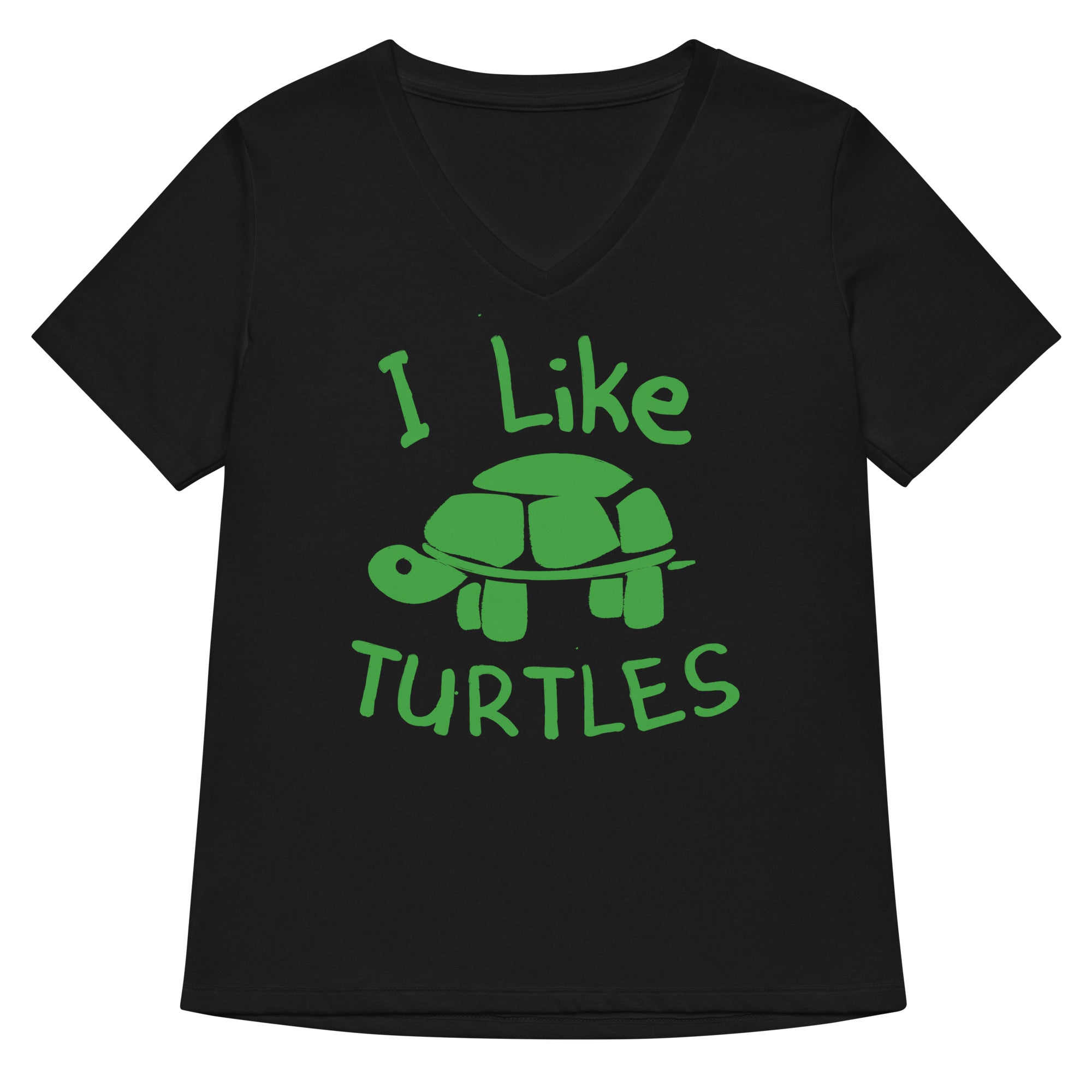I Like Turtles Women S V Neck Tee V Neck T Shirt US Trend