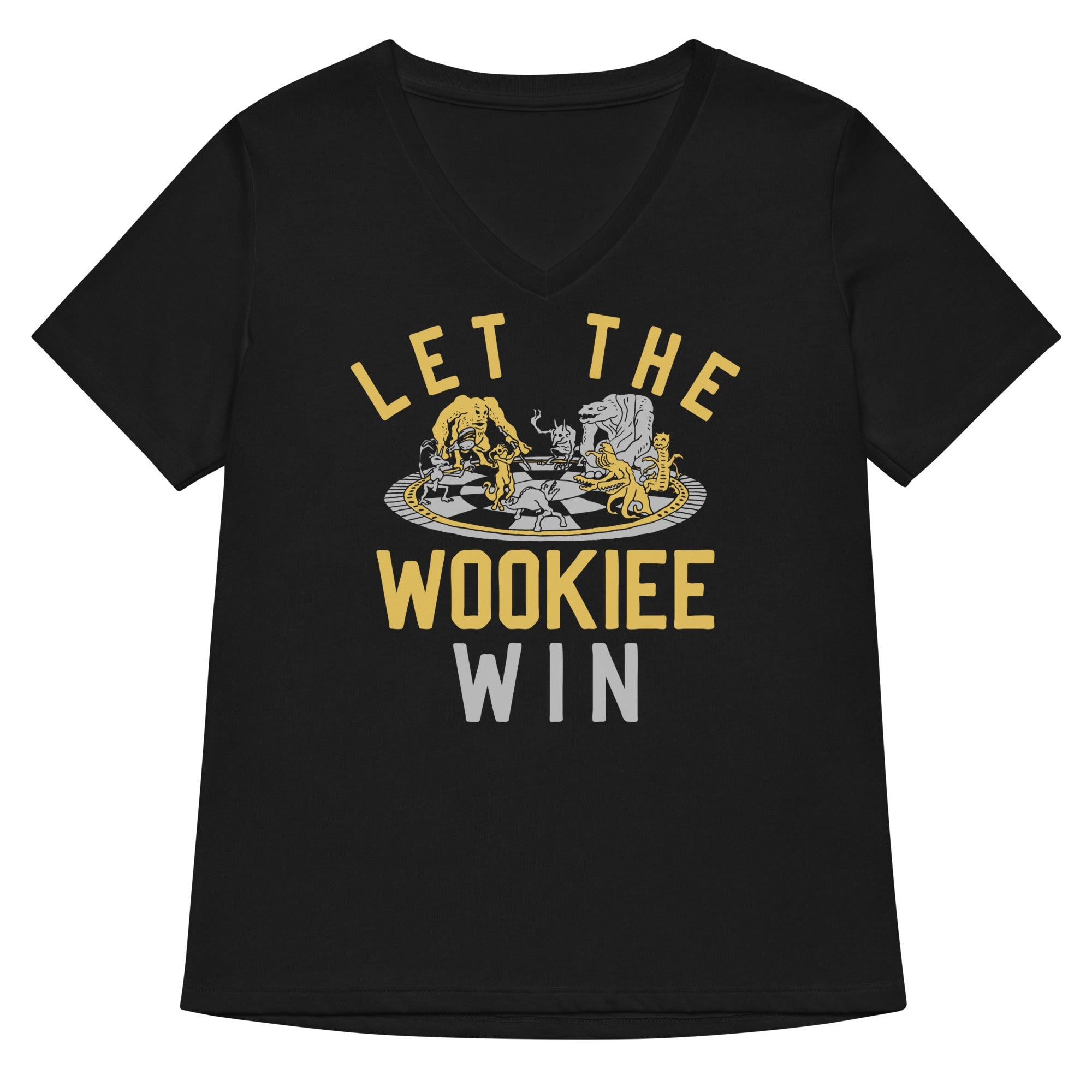 Let The Wookiee Win Women S V Neck Tee V Neck T Shirt Clean Design