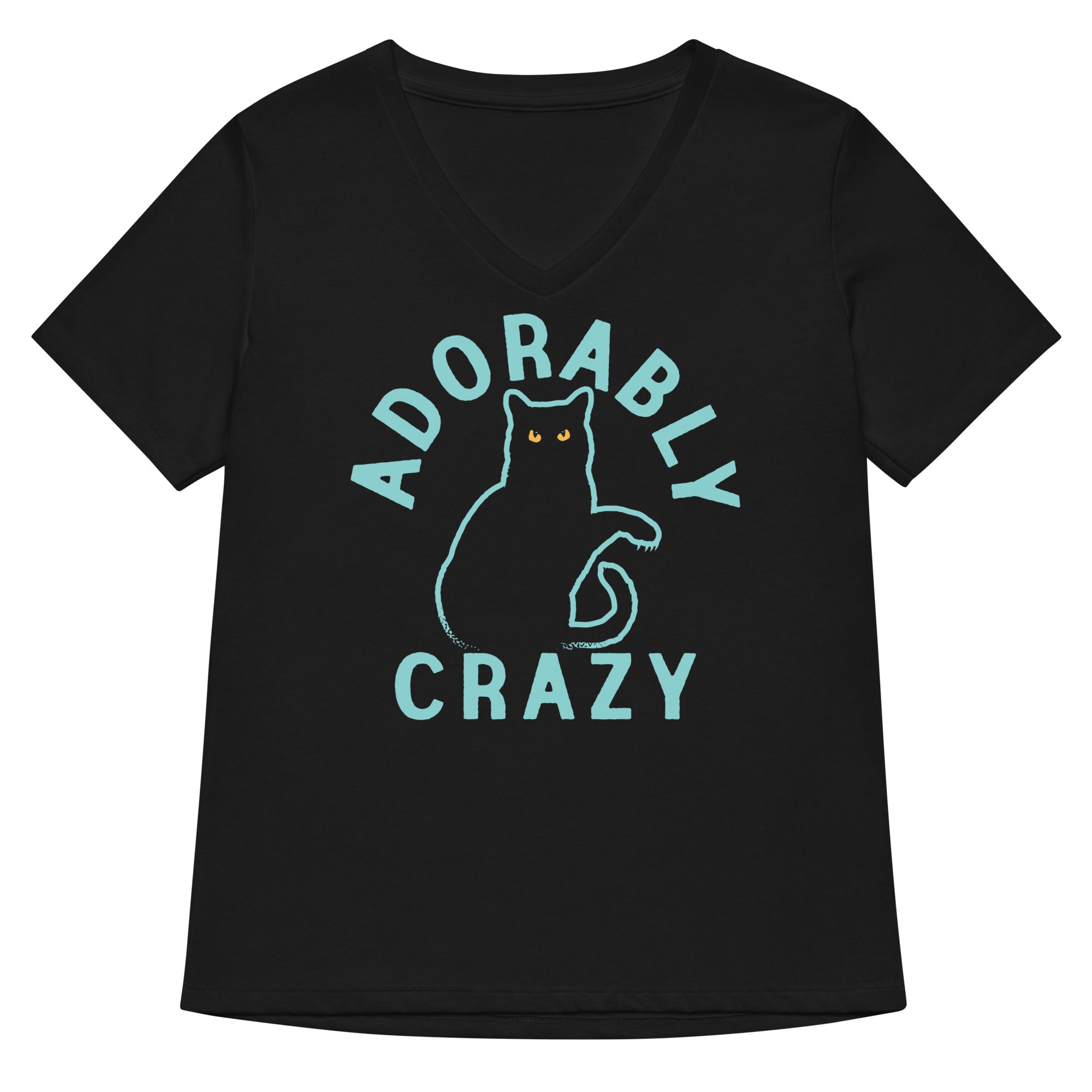 Adorably Crazy Women S V Neck Tee V Neck T Shirt Premium Print