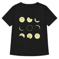 Eclipse Emoji Women S V Neck Tee V Neck T Shirt Minimal Style