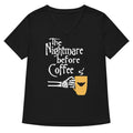 The Nightmare Before Coffee Women S V Neck Tee V Neck T Shirt Everyday Wear