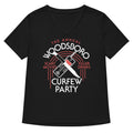 Woodsboro Curfew Party Women S V Neck Tee V Neck T Shirt Premium Print
