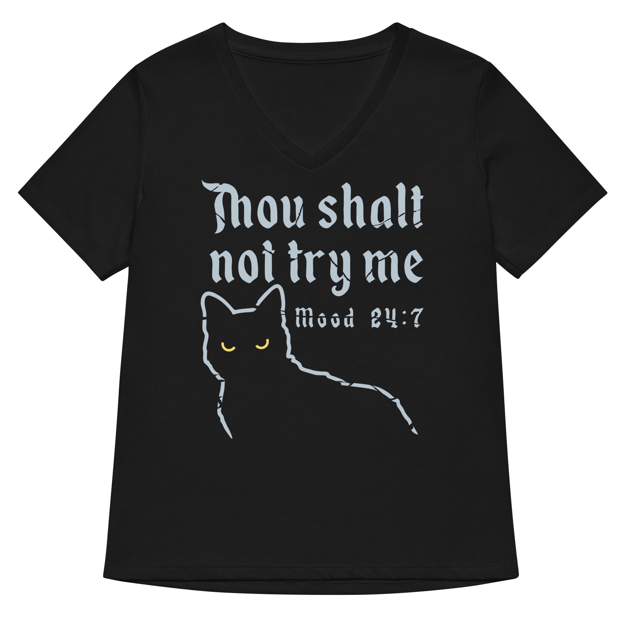 Thou Shalt Not Try Me Women S V Neck Tee V Neck T Shirt Premium Print