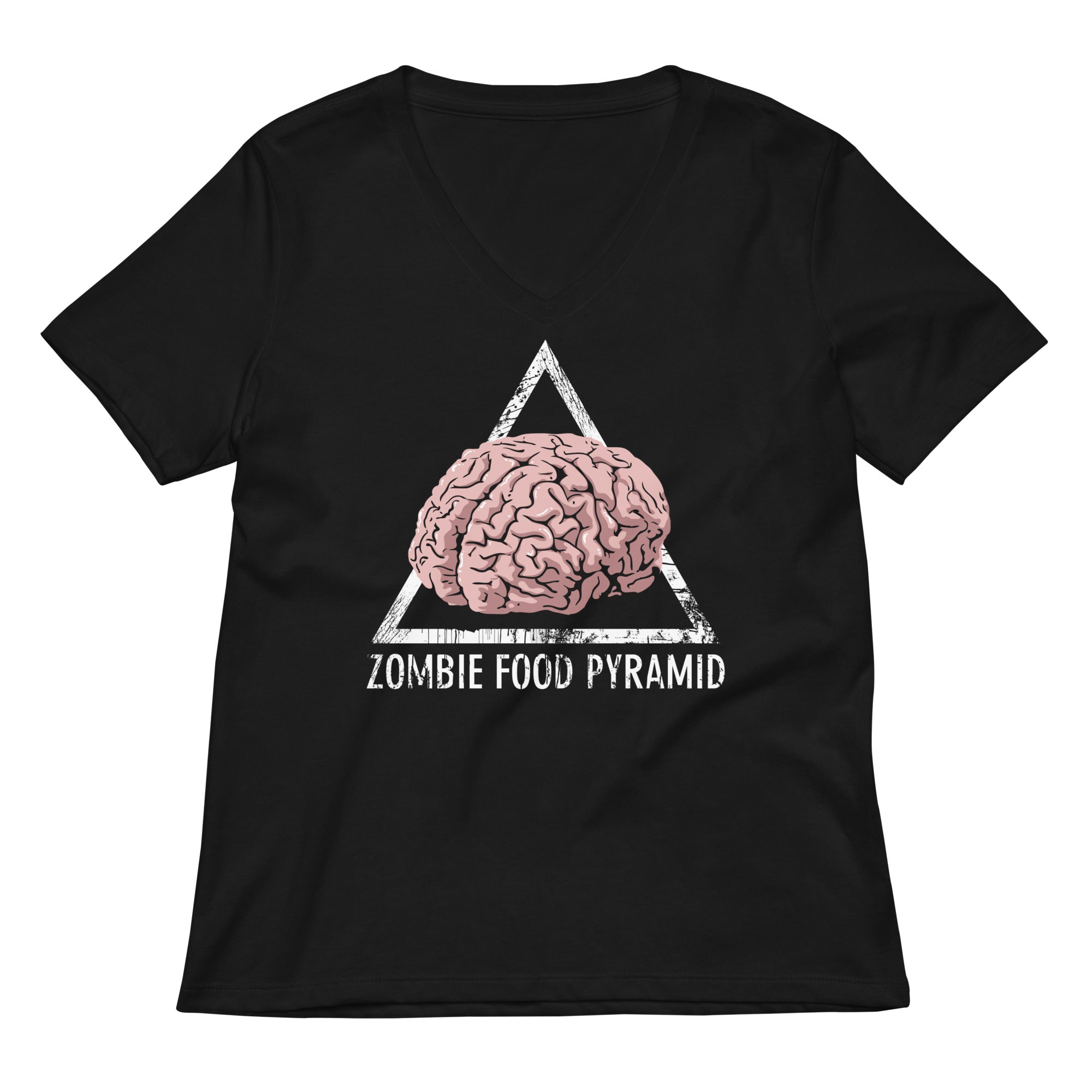 Zombie Food Pyramid Women S V Neck Tee V Neck T Shirt Minimal Style