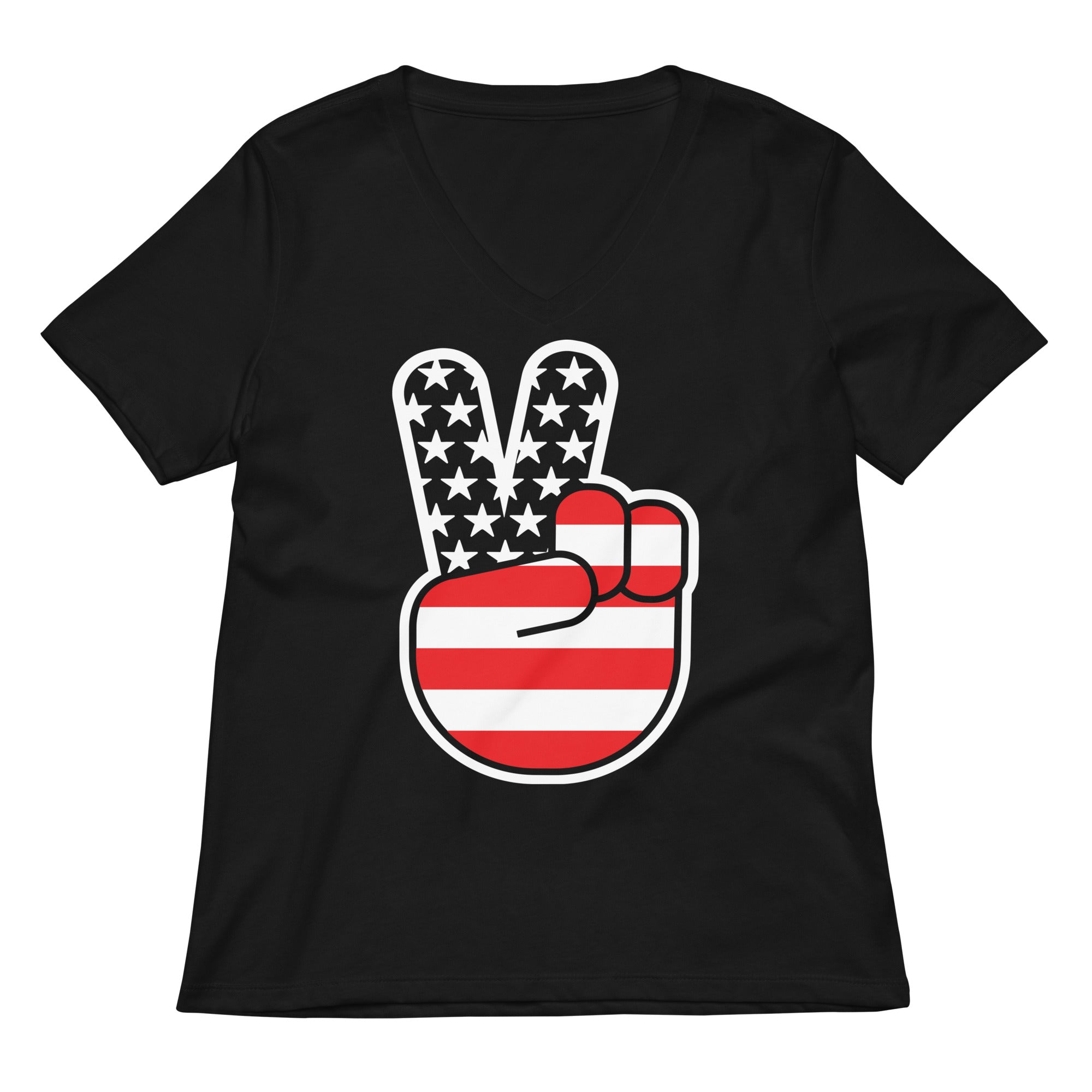 Usa Peace Women S V Neck Tee V Neck T Shirt Everyday Wear