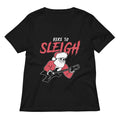Here To Sleigh Women S V Neck Tee V Neck T Shirt Gift Ready