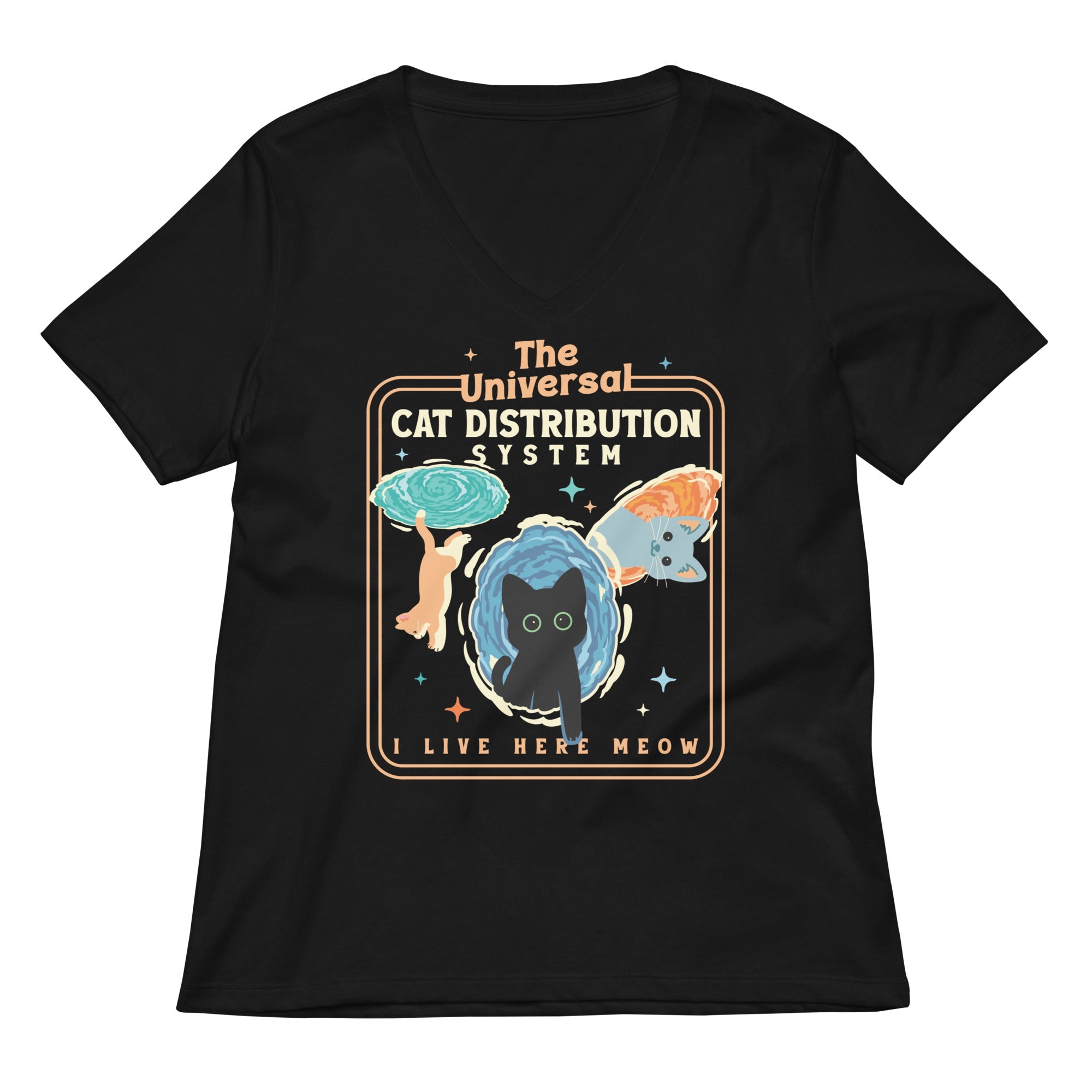 The Cat Distribution System Women S V Neck Tee V Neck T Shirt Gift Ready