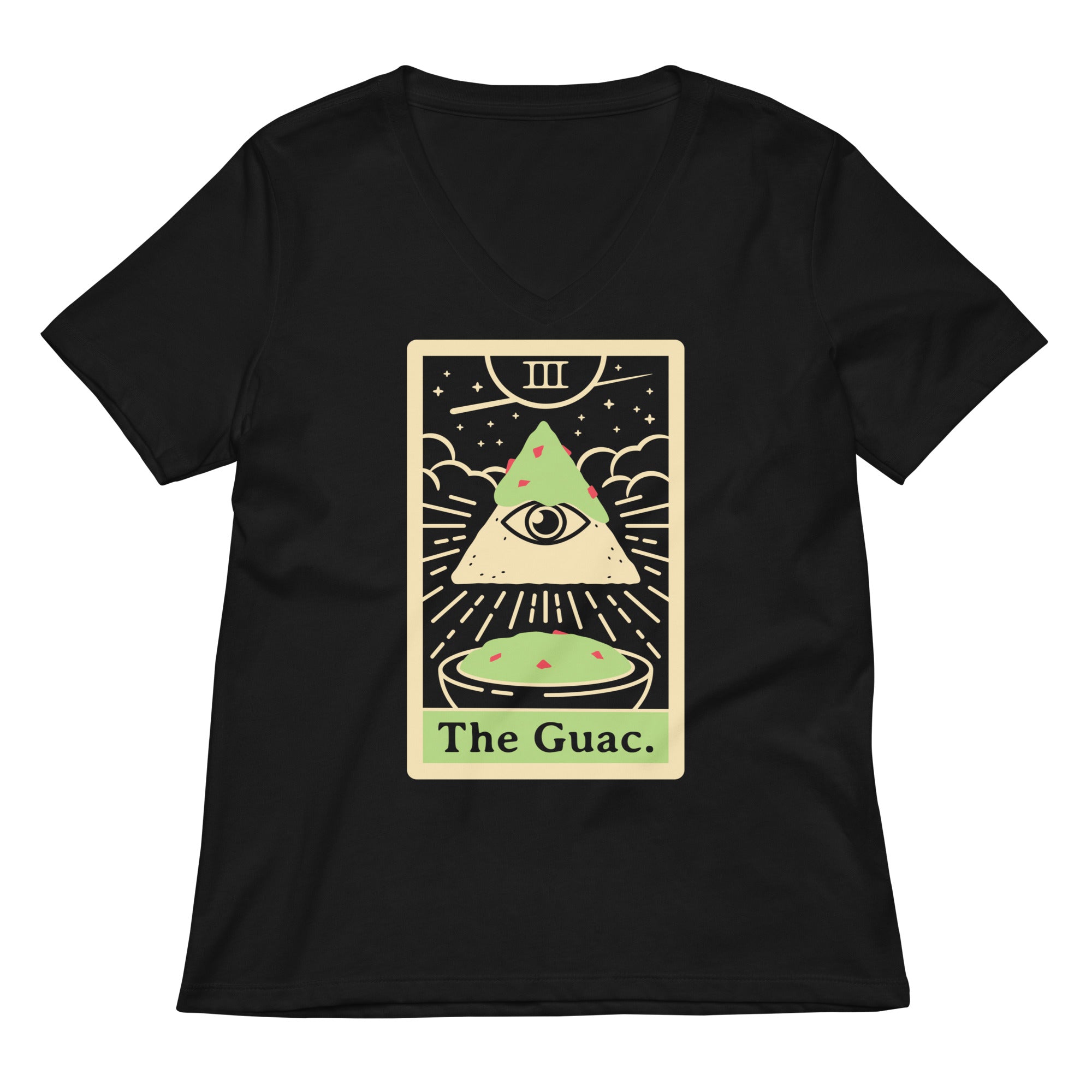The Guac Tarot Women S V Neck Tee V Neck T Shirt Minimal Style