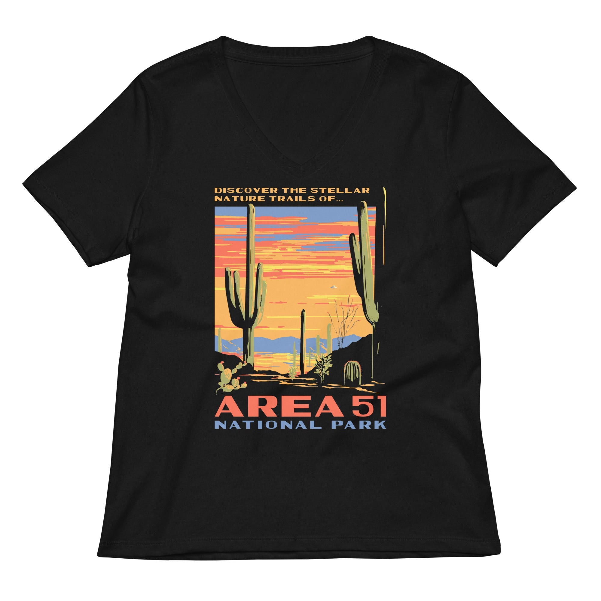 Area 51 National Park Women S V Neck Tee V Neck T Shirt Everyday Wear