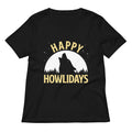 Happy Howlidays Women S V Neck Tee V Neck T Shirt Clean Design