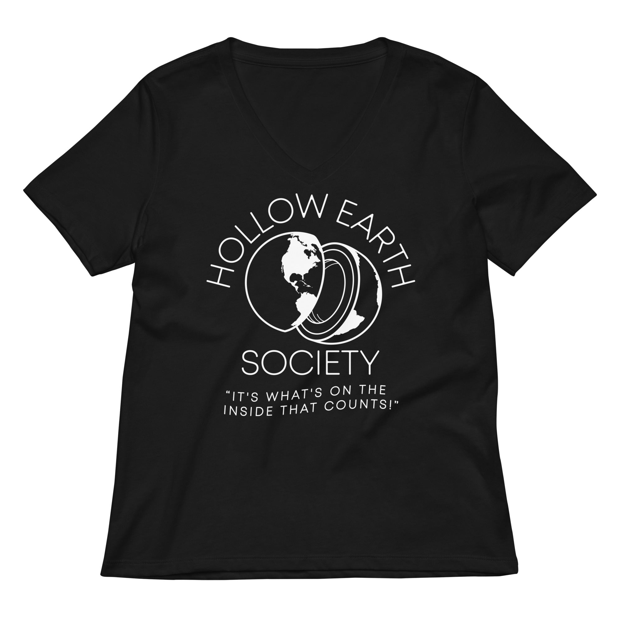 Hollow Earth Society Women S V Neck Tee V Neck T Shirt Minimal Style