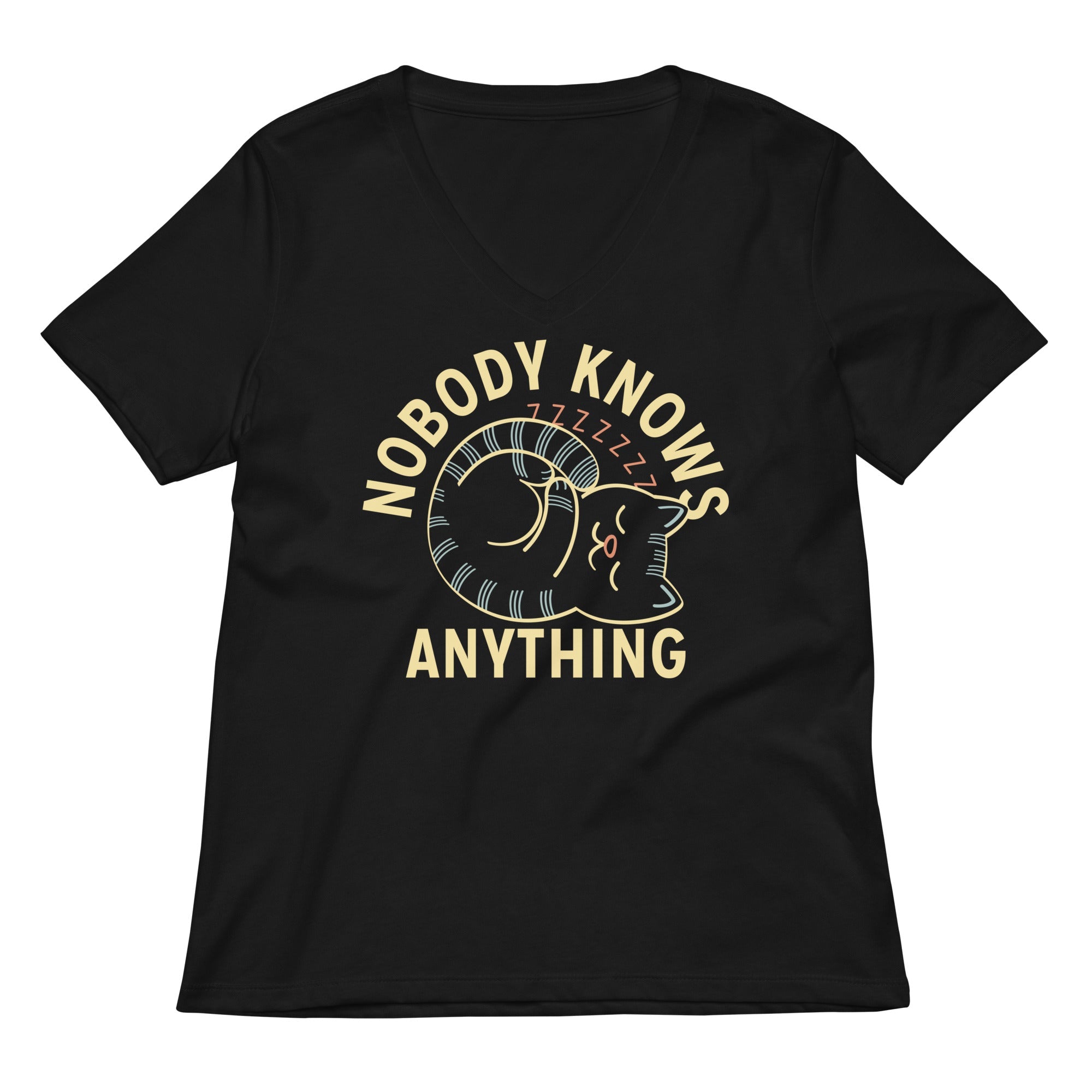 Nobody Knows Anything Women S V Neck Tee V Neck T Shirt US Trend