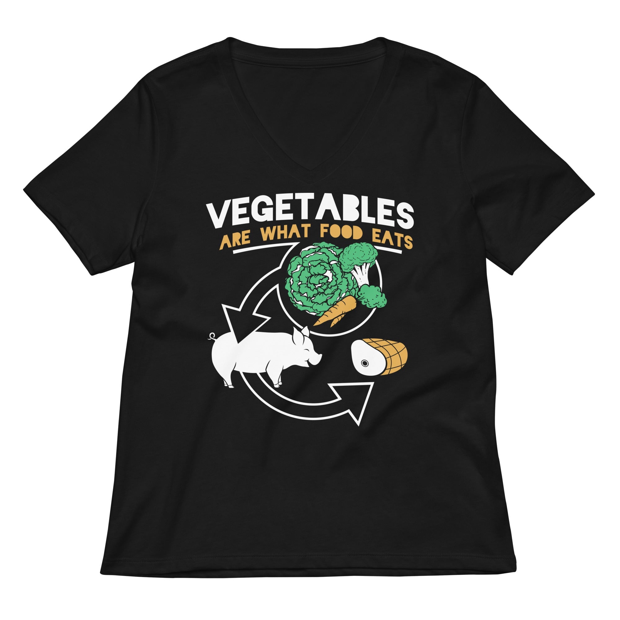 Vegetables Are What Food Eats Women S V Neck Tee V Neck T Shirt Everyday Wear