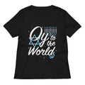 Oy To The World Women S V Neck Tee V Neck T Shirt Premium Print