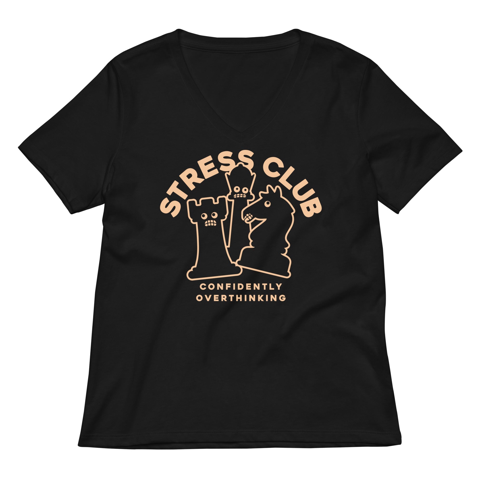 Stress Club Women S V Neck Tee V Neck T Shirt Minimal Style