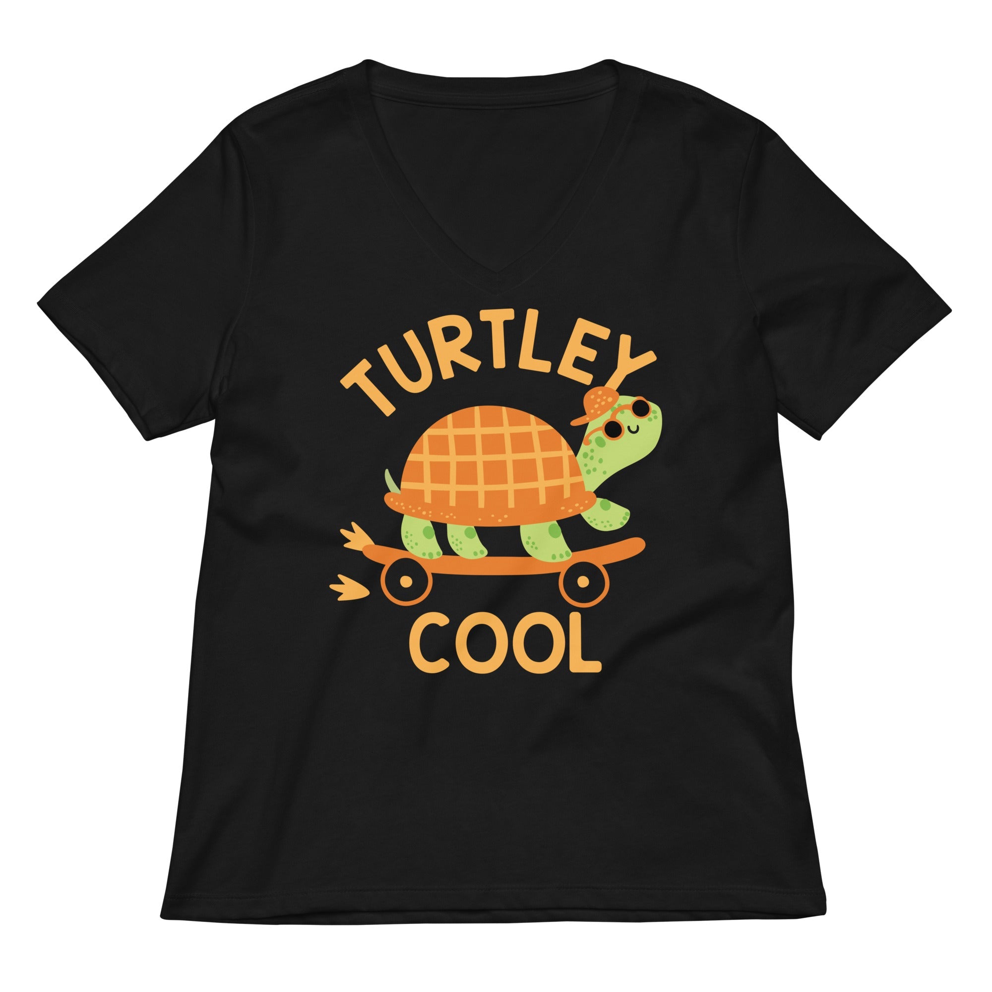 Turtley Cool Women S V Neck Tee V Neck T Shirt Clean Design
