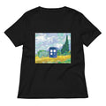 Visiting Van Gogh Women S V Neck Tee V Neck T Shirt Minimal Style