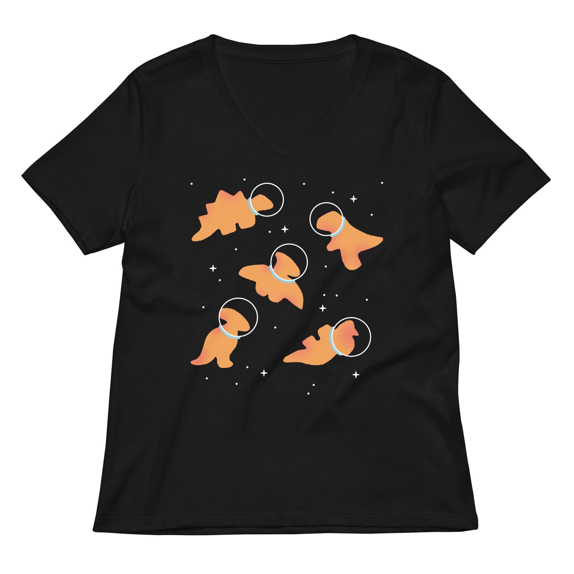 Dino Nugs In Space Women S V Neck Tee V Neck T Shirt Gift Ready