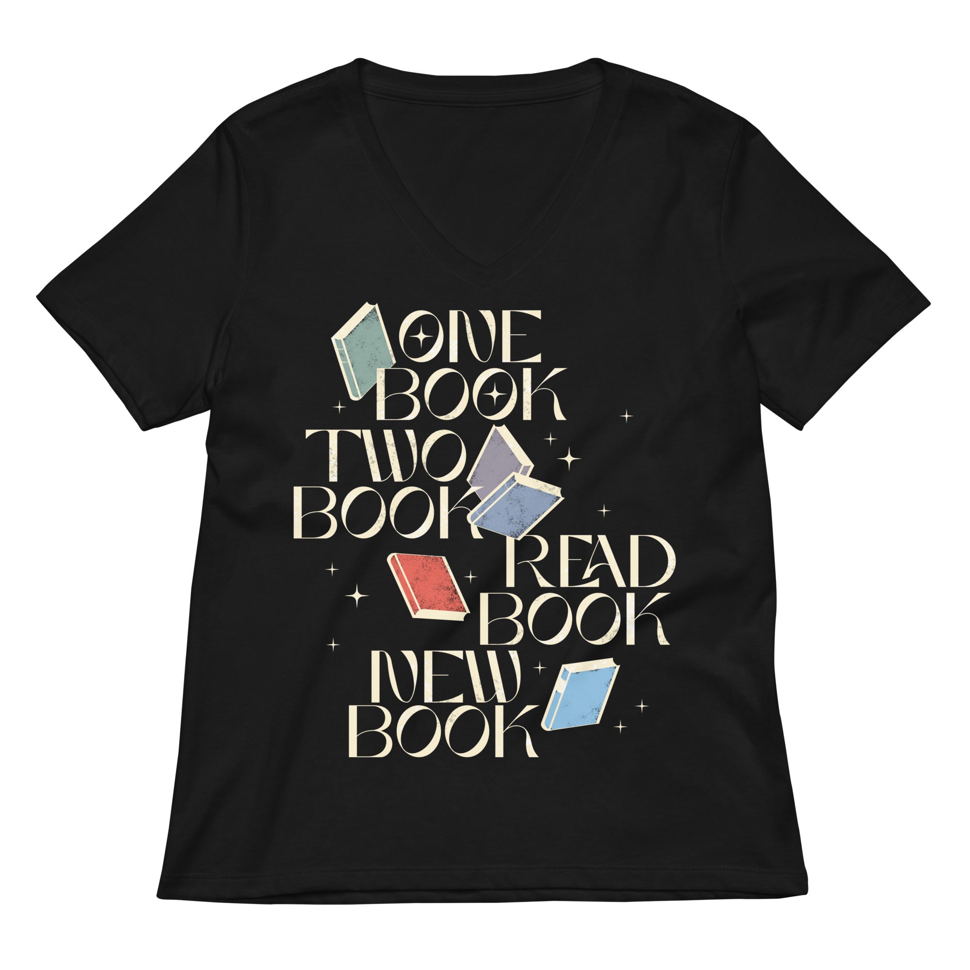 One Book Two Read New Women S V Neck Tee V Neck T Shirt US Trend