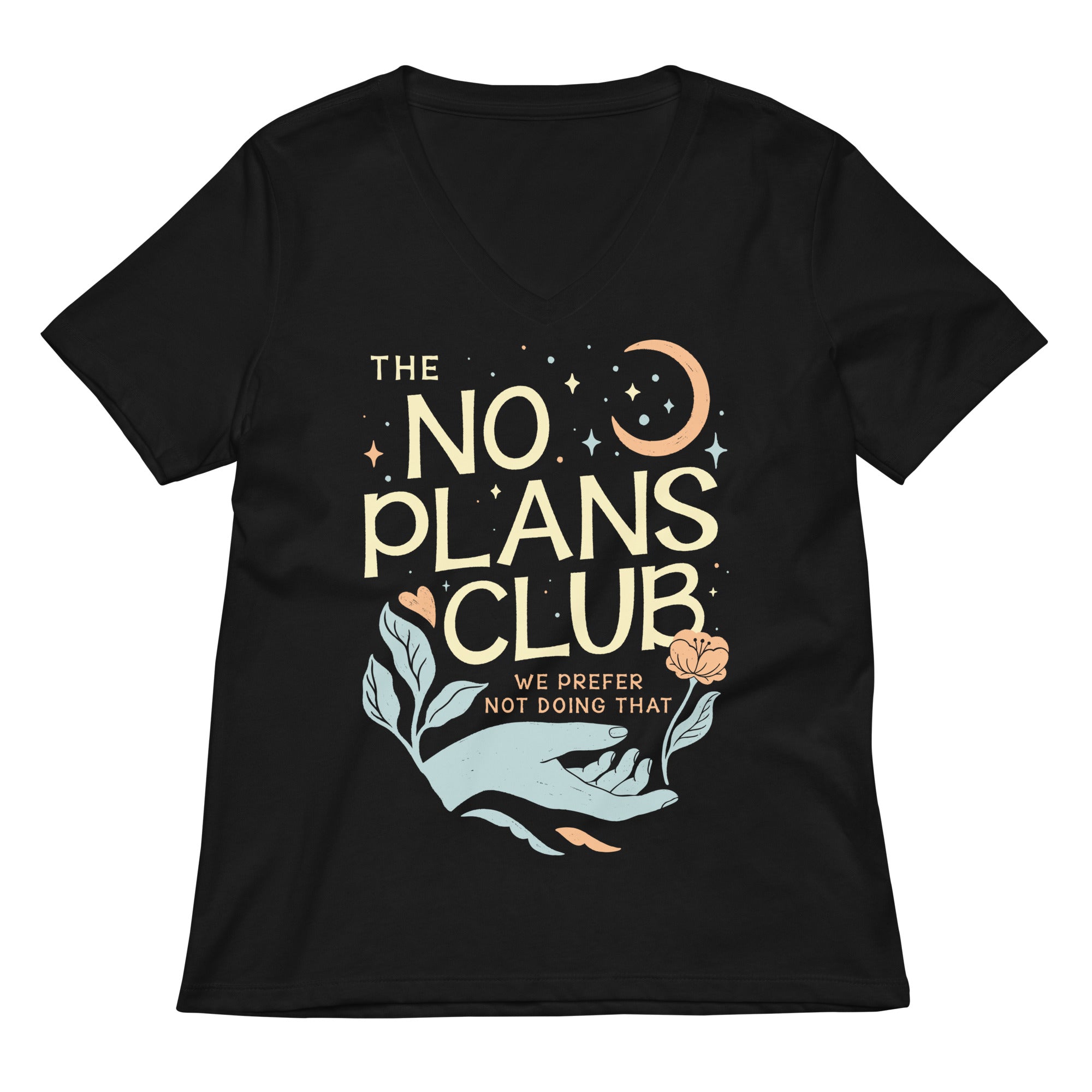 No Plans Club Women S V Neck Tee V Neck T Shirt Everyday Wear