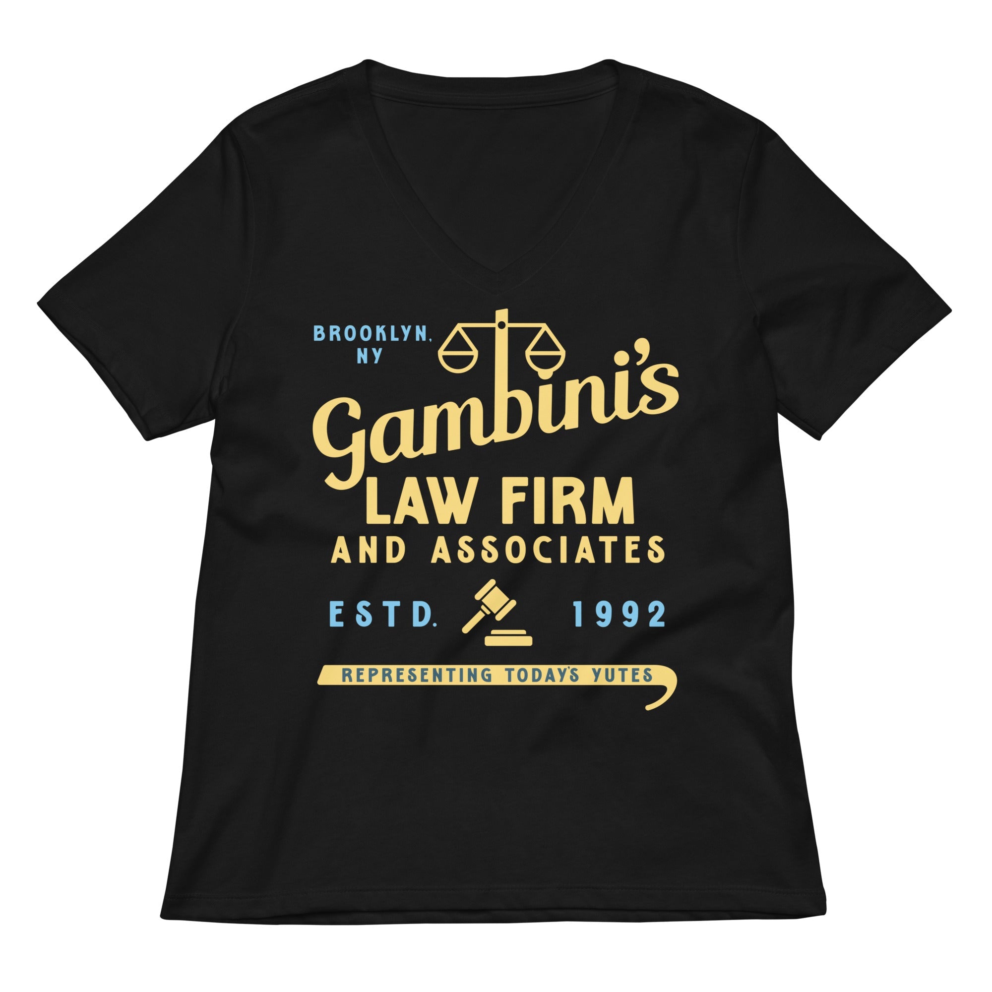 Gambini S Law Firm Women V Neck Tee V Neck T Shirt Premium Print
