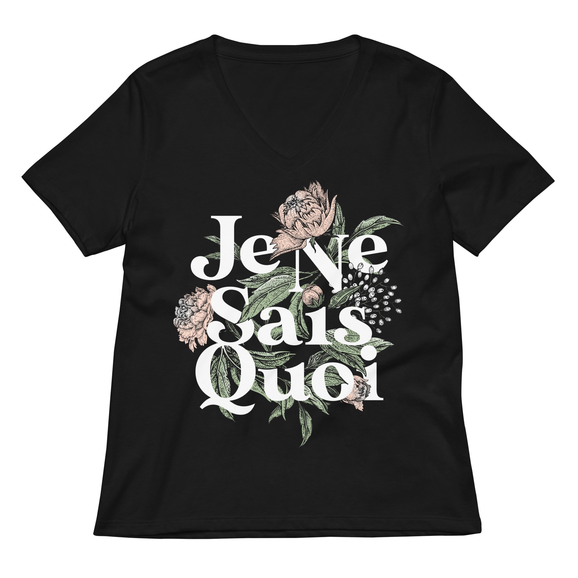 Je Ne Sais Quoi Women S V Neck Tee V Neck T Shirt Clean Design