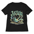 Let S Go Exploring Women V Neck Tee V Neck T Shirt Clean Design