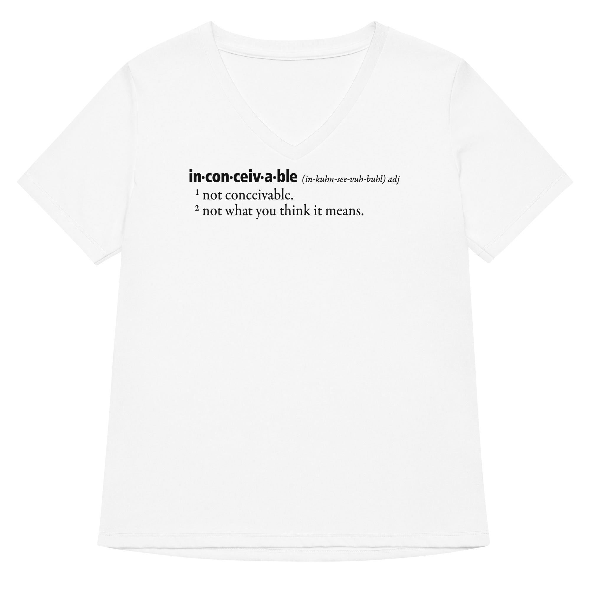 Inconceivable Definition Women S V Neck Tee V Neck T Shirt US Trend