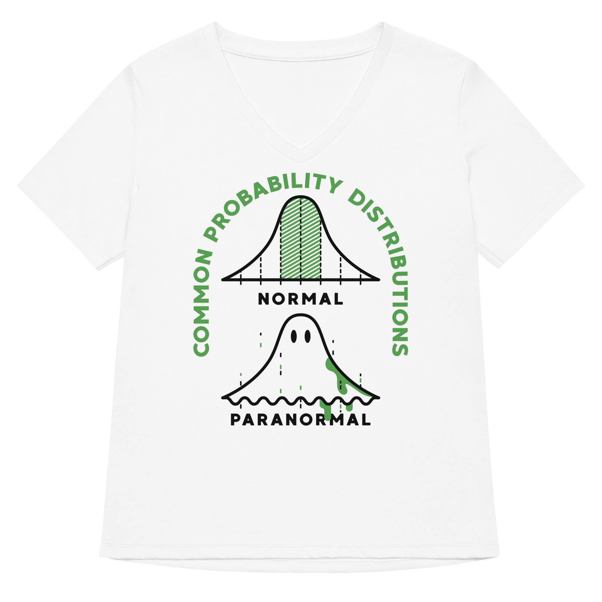 Common Probability Distributions Women S V Neck Tee V Neck T Shirt Premium Print