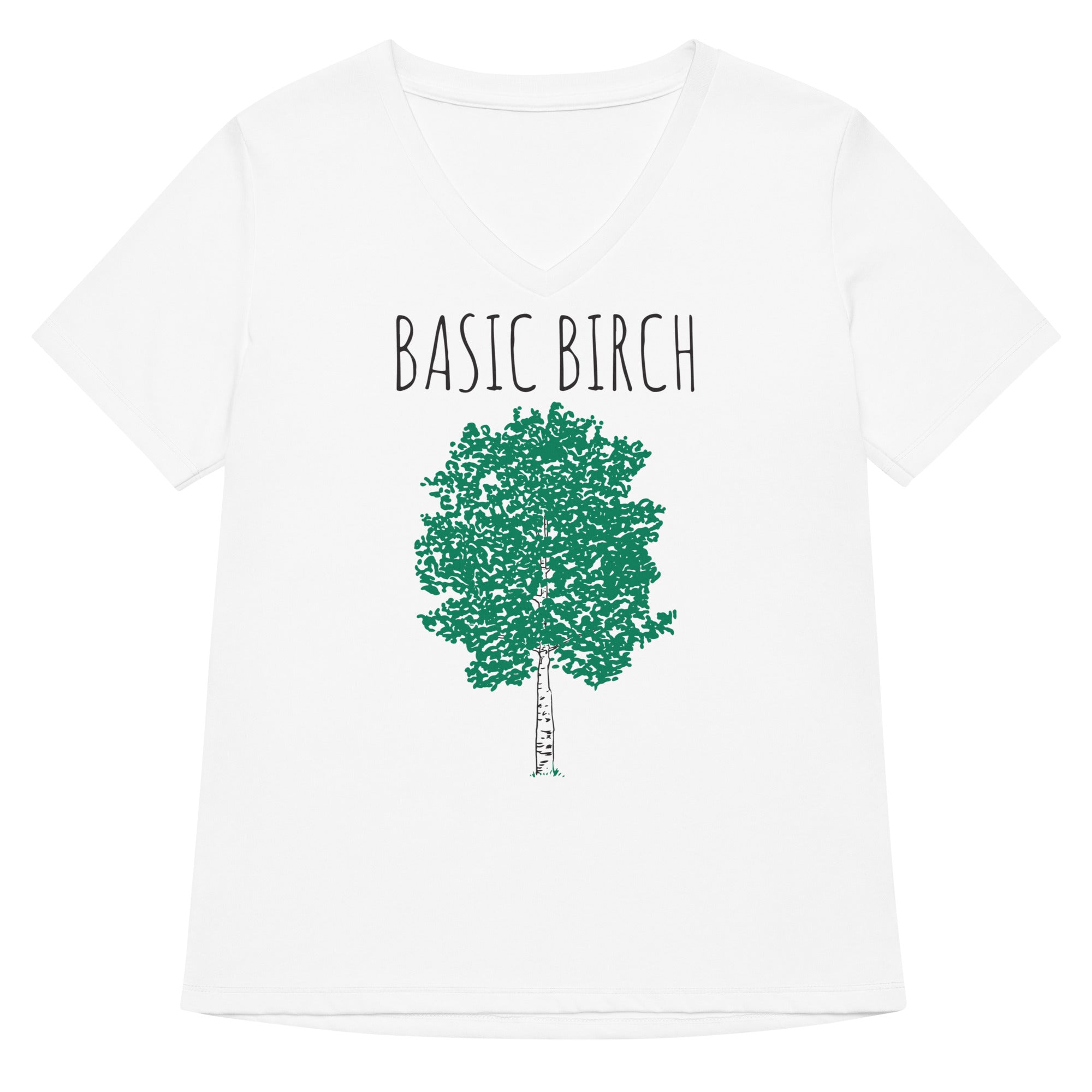 Basic Birch Women S V Neck Tee V Neck T Shirt US Trend